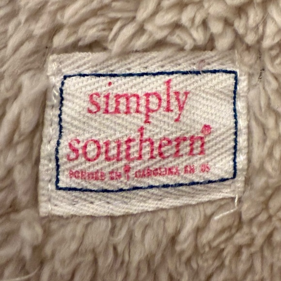 Simply Southern Sherpa Fleece Quarter Zip Pullover Ombre Gray Beige Large - Picture 6 of 10